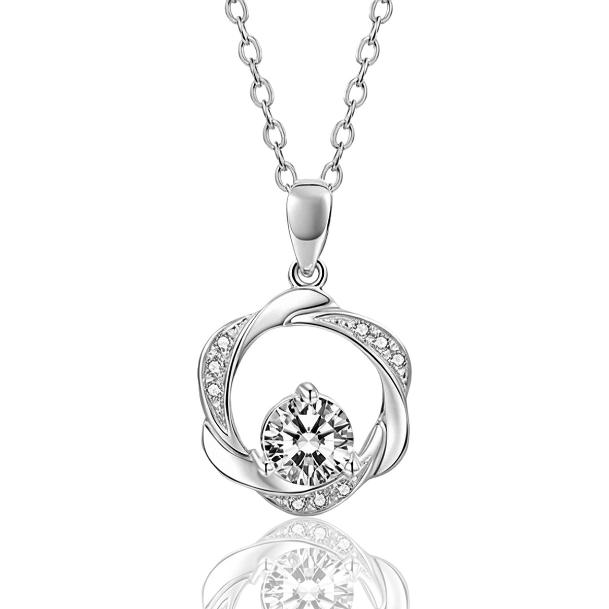 Minimalist Floral Clover Pendant Necklace
