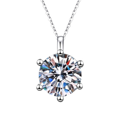 Classic 2-Carat Zirconia Six-Prong Pendant Necklace