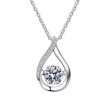 S925 Sterling Silver 1 Carat Moissanite Teardrop Necklace
