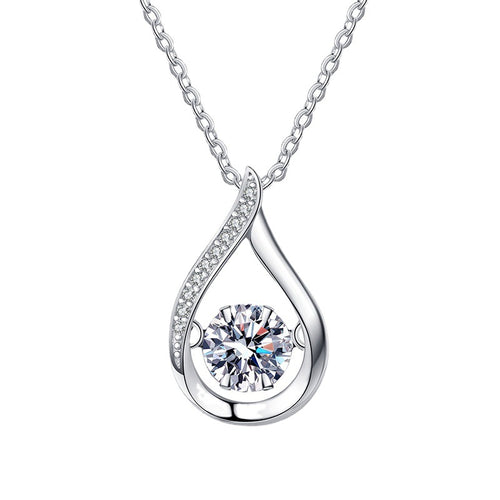 S925 Sterling Silver 1 Carat Moissanite Teardrop Necklace